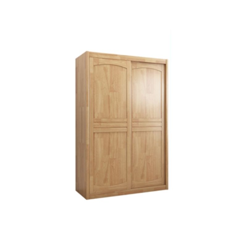 Traditional Sliding Wardrobe Cabinet Rubberwood Wardrobe Armoire