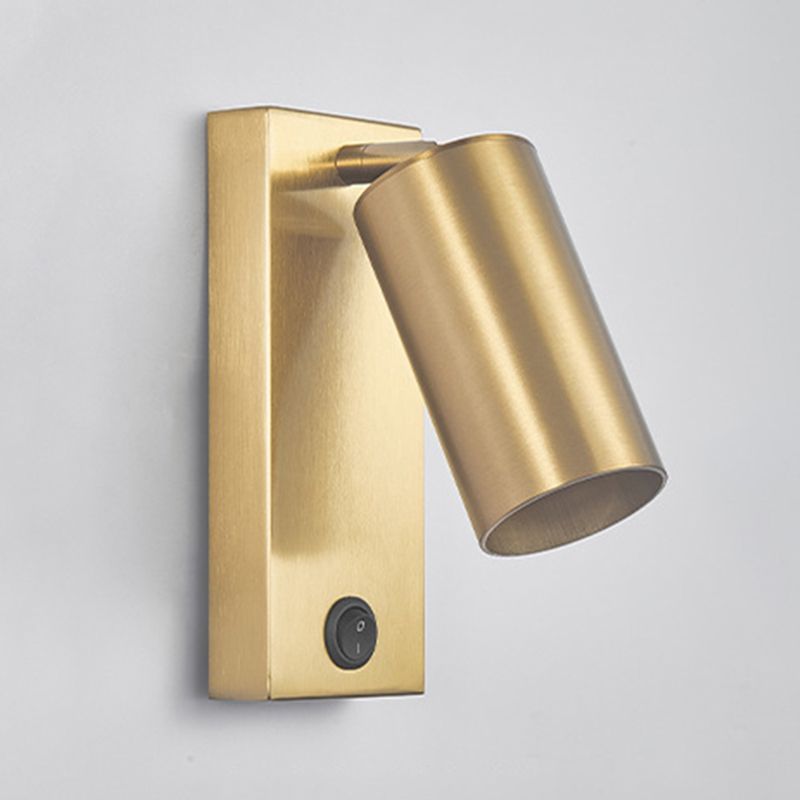 Modern Style Cylinder Shade Wall Sconce Metal 1 Light Sconces for Bedroom