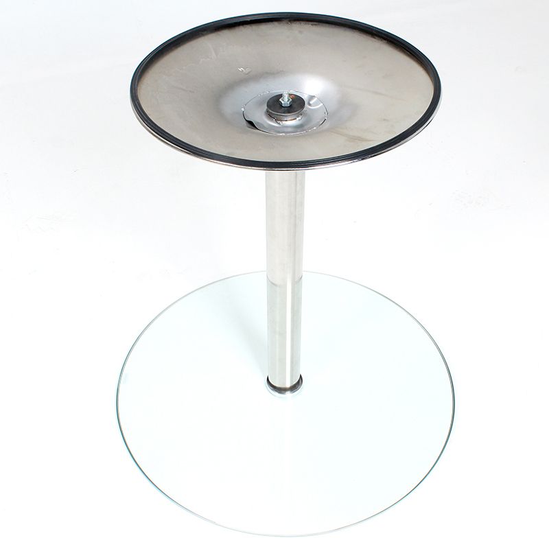 Round Tulip Base Contemporary Dining Table Three-Color Fixed Table of Glass