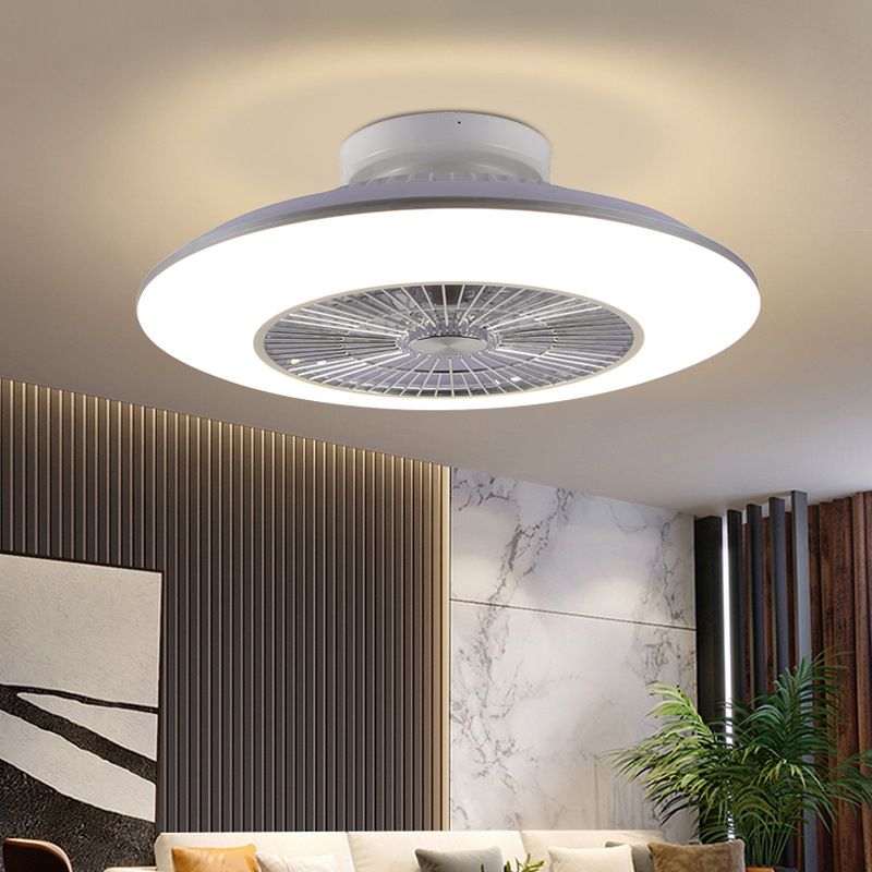 Acryl weiße LED -Deckenelement in der modernen Einfachheit Eisenkreisende Deckenventilator für Schlafzimmer