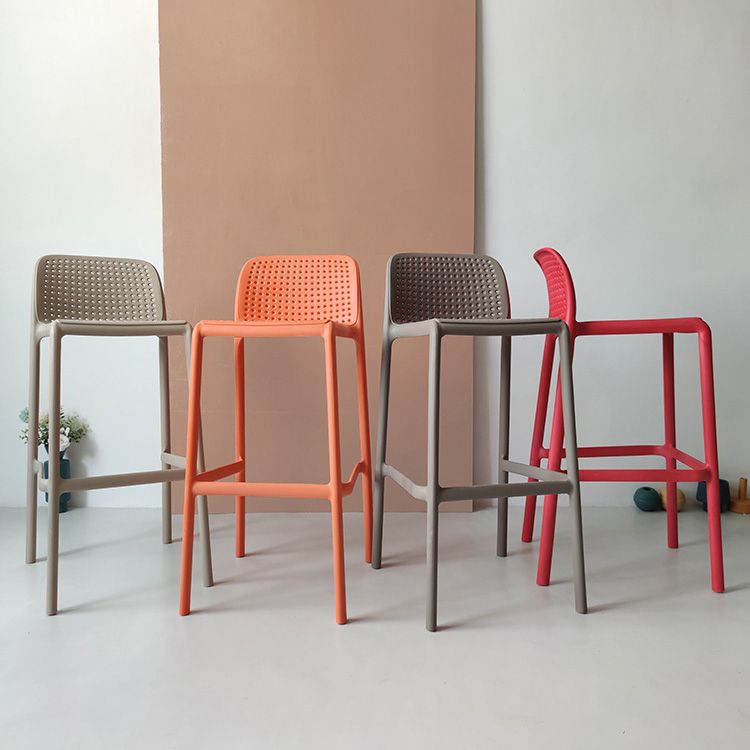 Modern Plastic Bristol Stool Footrest Matte Finish Stackable Barstool