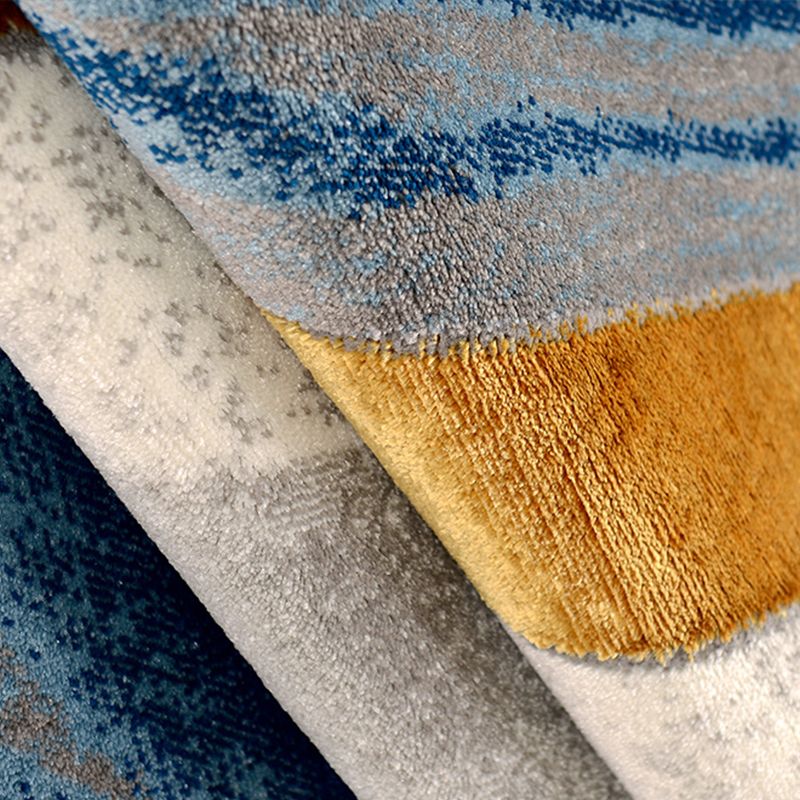 Nordic Bedroom Rug Multi Colored Abstract Pattern Area Carpet Polypropylene Easy Care Washable Rug