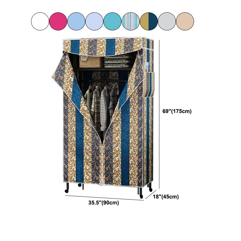 Contemporary Style Wardrobe Metal Wardrobe Closet with Adjustable Shelves