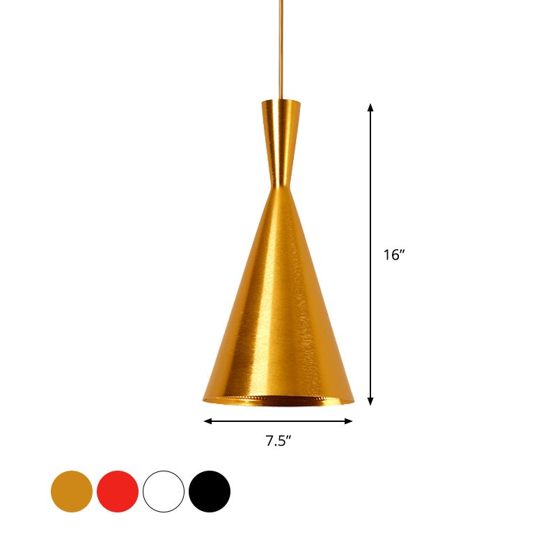 Metallkegel/Untertasse/Urne Anhänger Leicht Industrielles Schwarz/Weiß/Gold Hanging Light mit linearem/runden Baldachin