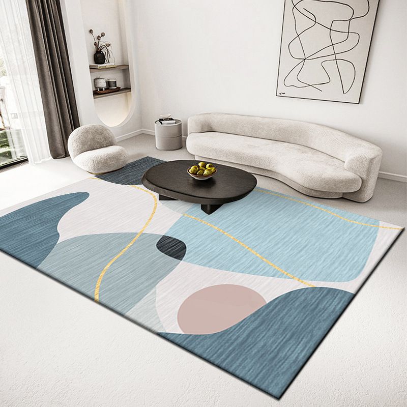 Light Modern Carpet Polyester Color Block Carpet Stain Resistant Carpet for Living Room