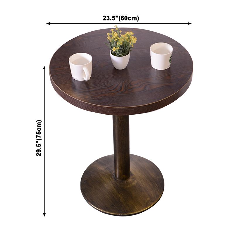 Industrial Wooden Dinner Room Kitchen Table Brown Table with Metal Base for Dining Room