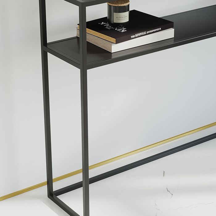 Modern Console Accent Table Antique Finish Console Sofa Table in Metal