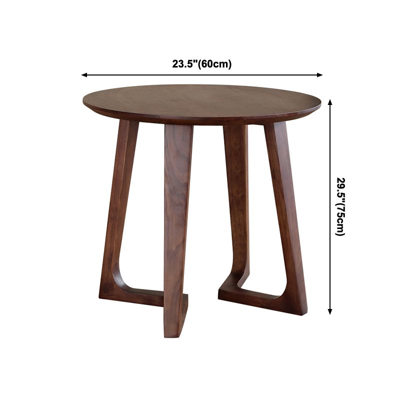 Round Casual Dining Table Wood Color Fixed Table with Ashwood Solid Wood