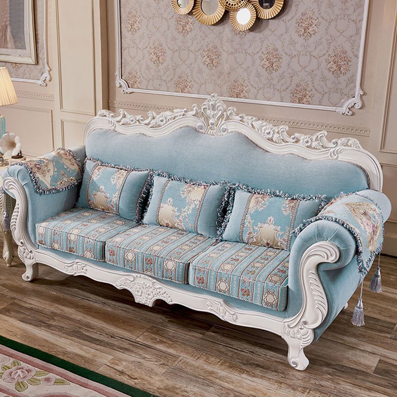 Traditional Camel Back CouchFlared Arm Settee for Three People