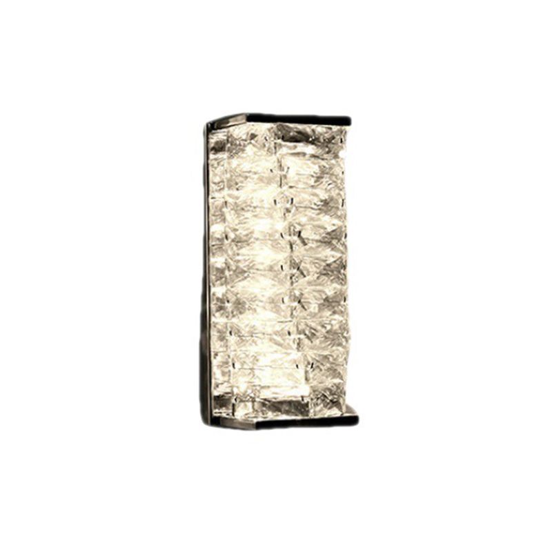 Chrome/Golden 2-Light Contemporary Wall Mounted Sconce Shaded Crystal Shaded Wall Light