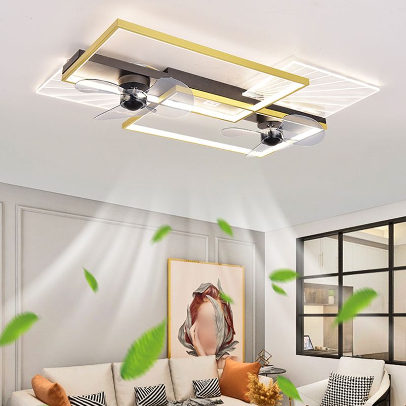 Modern Ceiling Mount Lamp Simple LED Ceiling Fan Light with Acrylic Shade for Living Room
