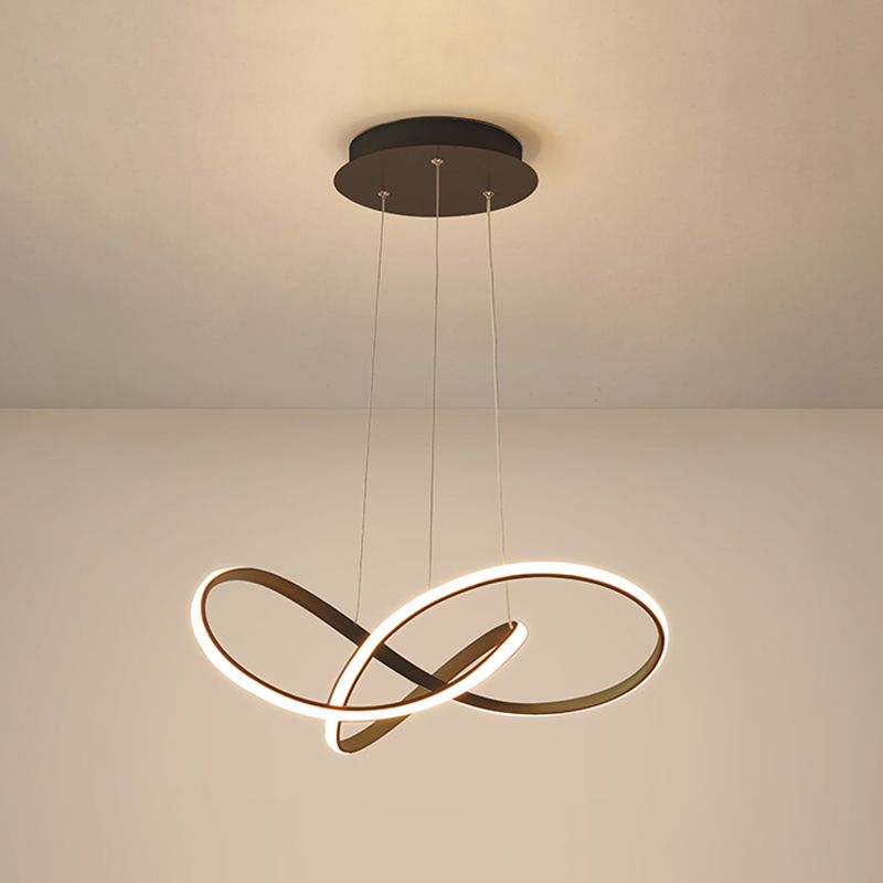 1-Light Metal Linear Chandelier Modern Hanging Pendant Light Fixture