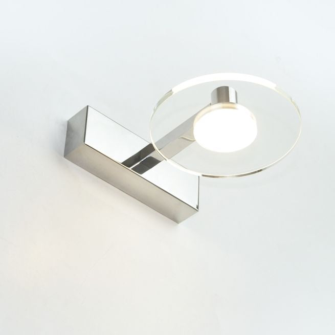 Translucent Crystal Vanity Light Sconce 1 Light Circle Vanity Vanity Lamp for Bathroom