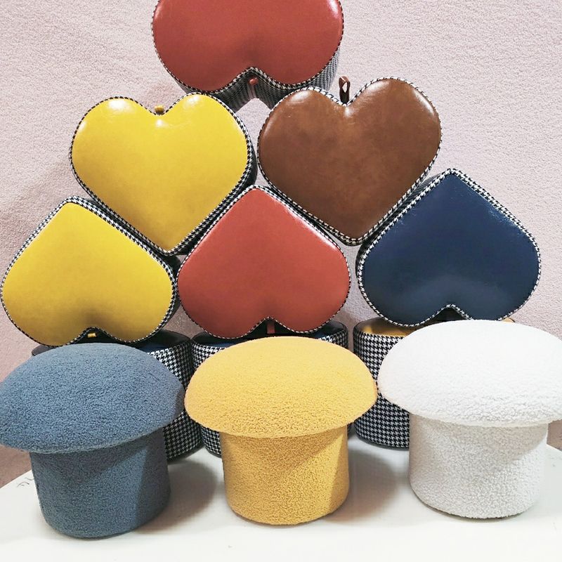 Contemporary Specialty Ottoman Velvet Tear Resistant Plain Pouf Ottoman