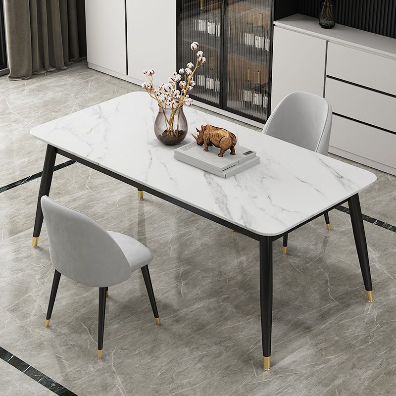 Modern Stone Rectangular Dining Table for Restaurant and Bar