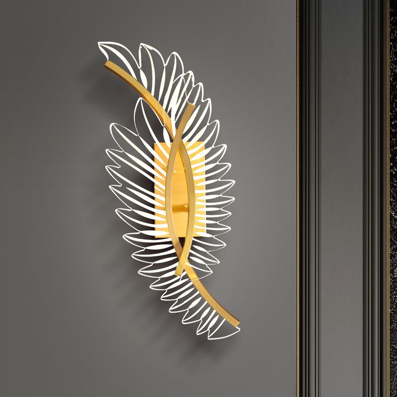 Modern Unique Shape Wall Mount Light Fixture Sconce Lamp in Gold for Dining Room
