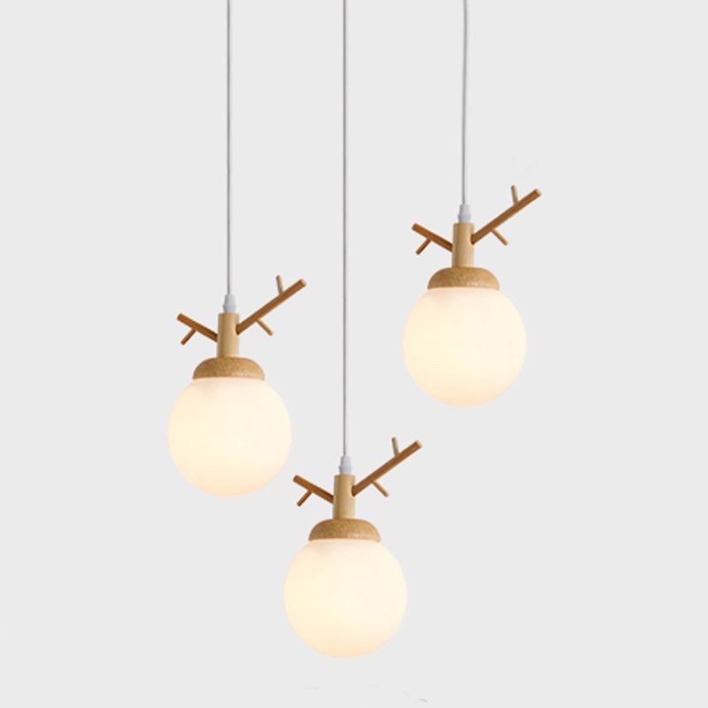 Globe Glass Hanging Lamp in moderne eenvoud houten hanglamp voor eetkamer