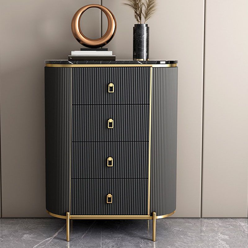 15.6-inch Width Glam Storage Chest Stone Dresser with 3/4 Drawers