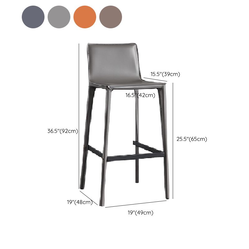 Contemporary Metal Bar Stool Backrest Counter Stool for Living Room