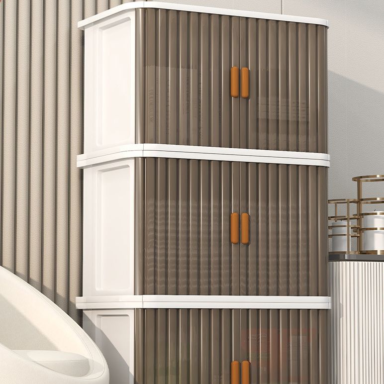 Modern Style Wooden Wardrobe Plastic Freestanding Wardrobe Closet for Bedroom