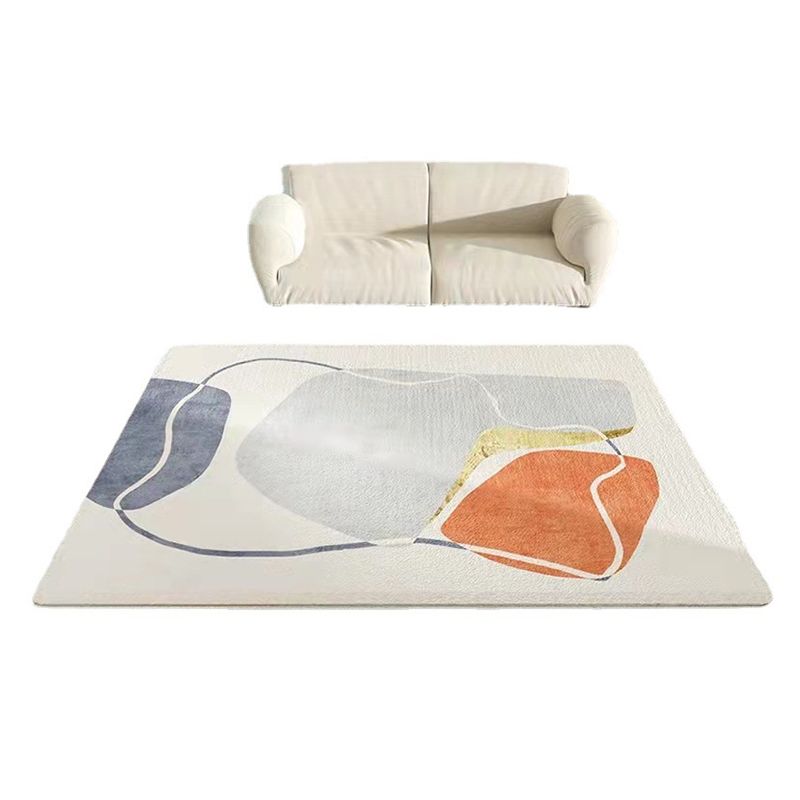 Tapis en morceaux de couleur polyester orange moderne tapis sans glissement pour décoration intérieure