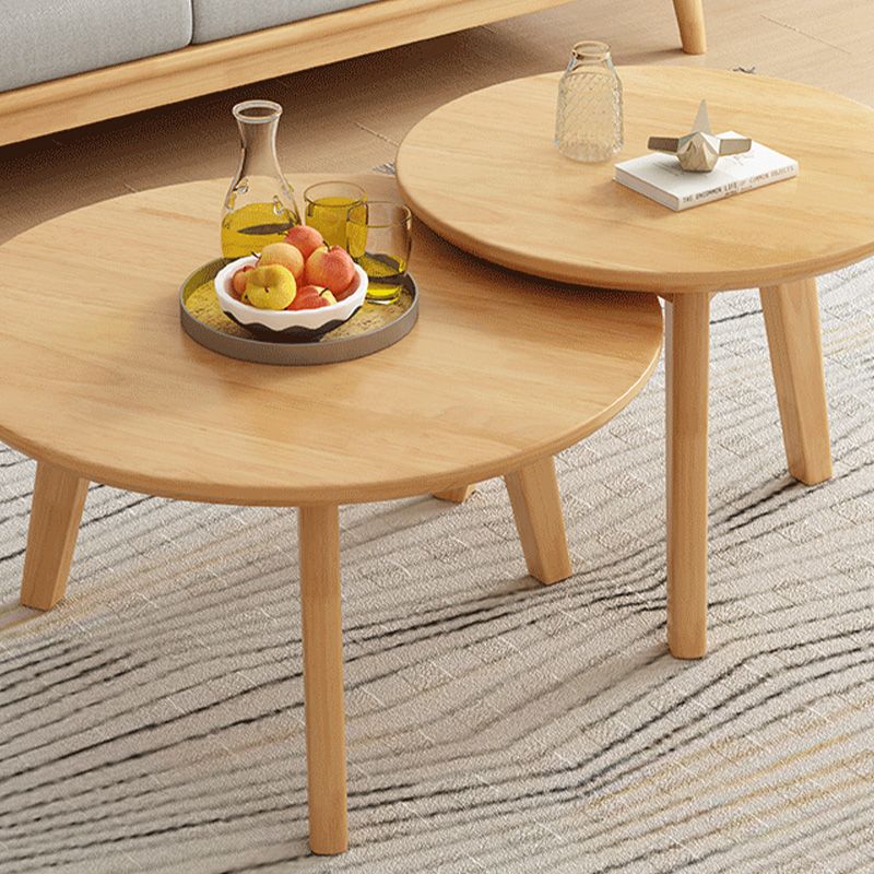 Side Table Solid Wood 3 Legs Round Nordic Living Room End Table