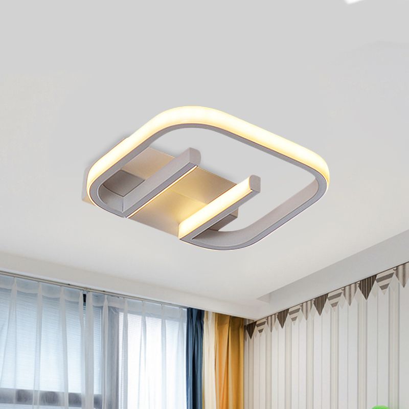 Metallic Geometrical Flush Monte Nordic White / Black / Gold LED Massimale Light Fixture in White / Warm Light per Hallway