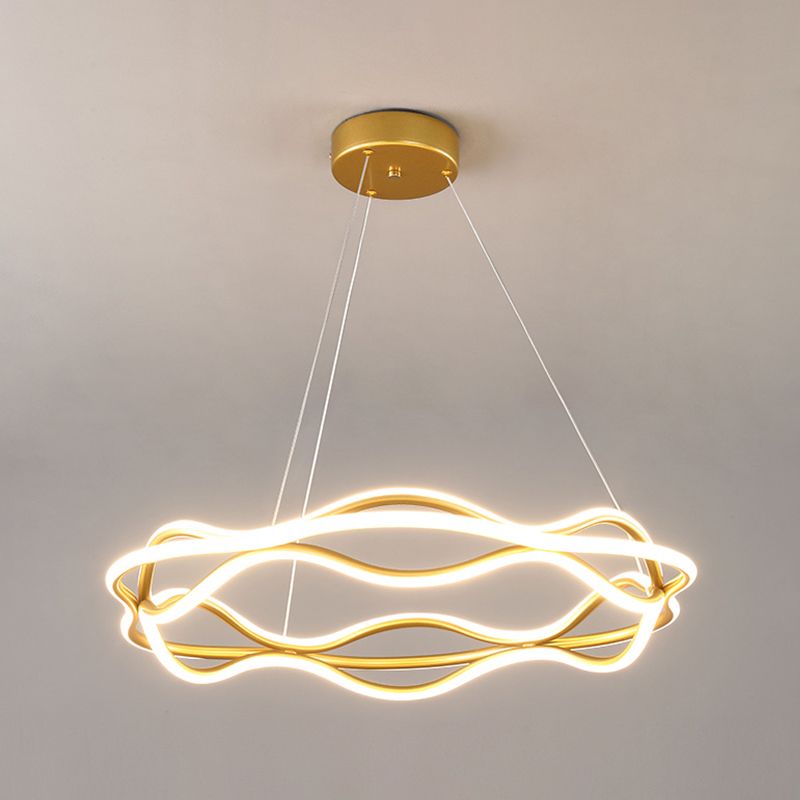Lámpara de lámpara de lámpara LED moderna Lámpara de lámpara lineal de sala de estar en oro