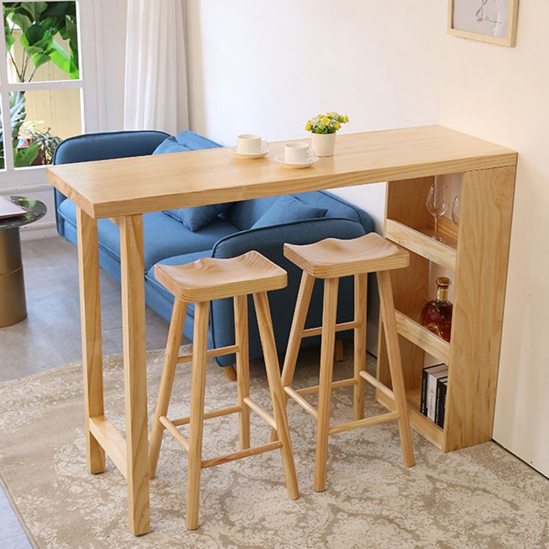 Industrial Bar Table Set 1/2/3 Pieces Rectangle Pine Wood Counter Table for Living Room