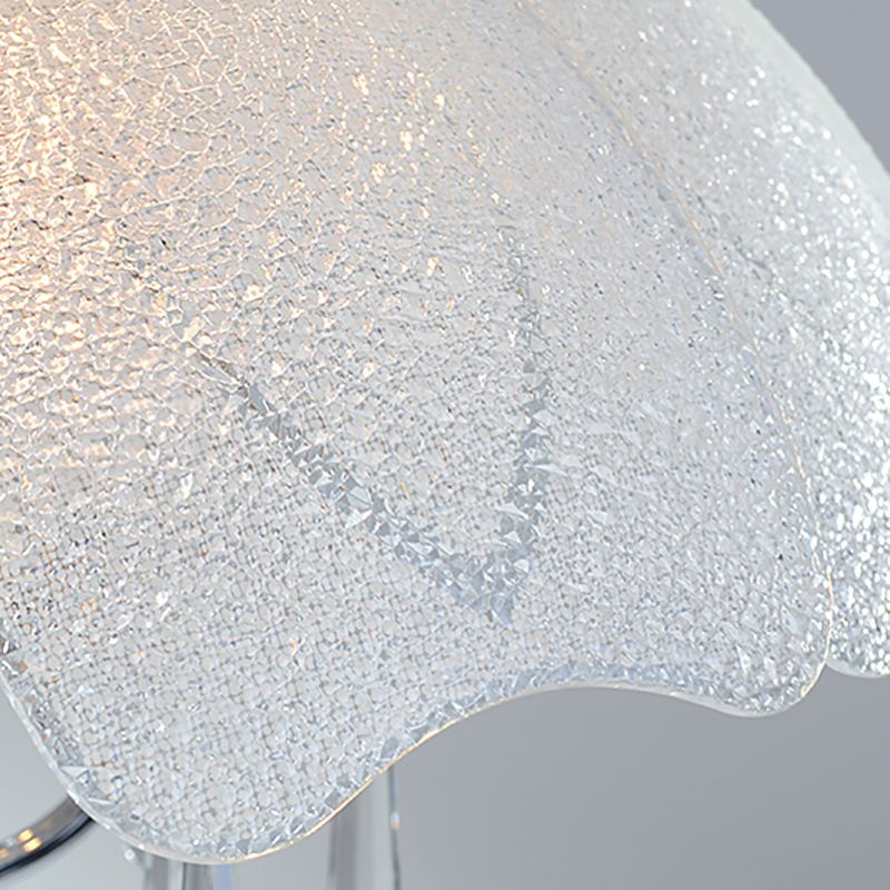 5 Bulbs Flower Hanging Chandelier Light Modern Glass Ceiling Light Fixture with K9 Crystal in Chrome