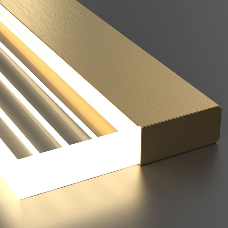 Linear Hanging Lamp Modern Mental 1 Light Hanging Light for Dining Room