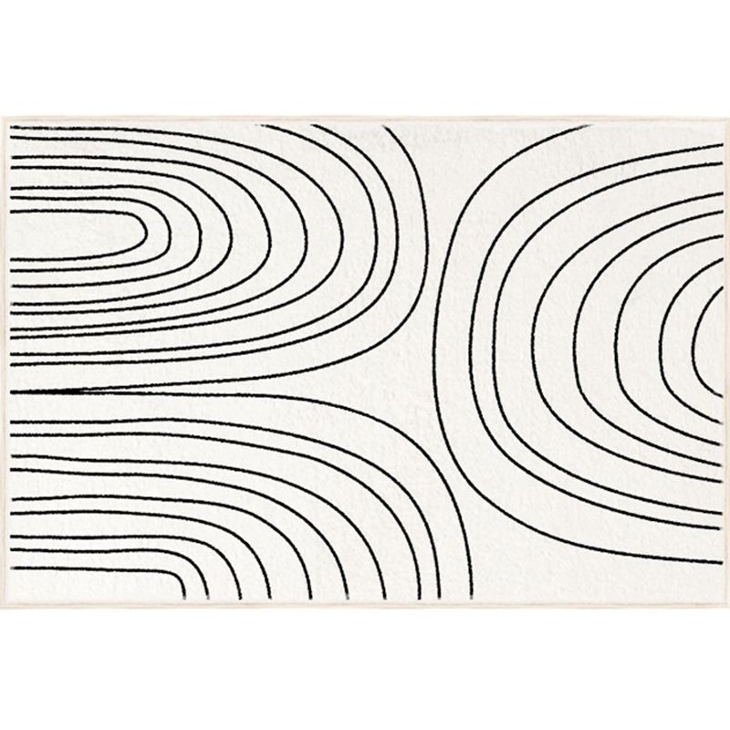 Modern Abstract Print Area Tapijt Wit Polyester Area Tapijt Non-slip achterste Tapijt voor thuisdecoratie