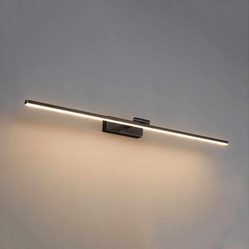 Contemporary Single Bathroom Vanity Light Black/Golden Metal Bath Bar