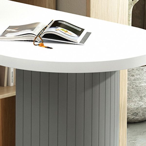 Modern White Bar Height Table Specialty Bar Wine Table with Double Pedestal