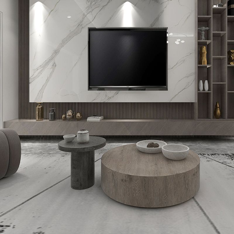 Contemporary Coffee Table Set Wooden Round Coffee Cocktail Table