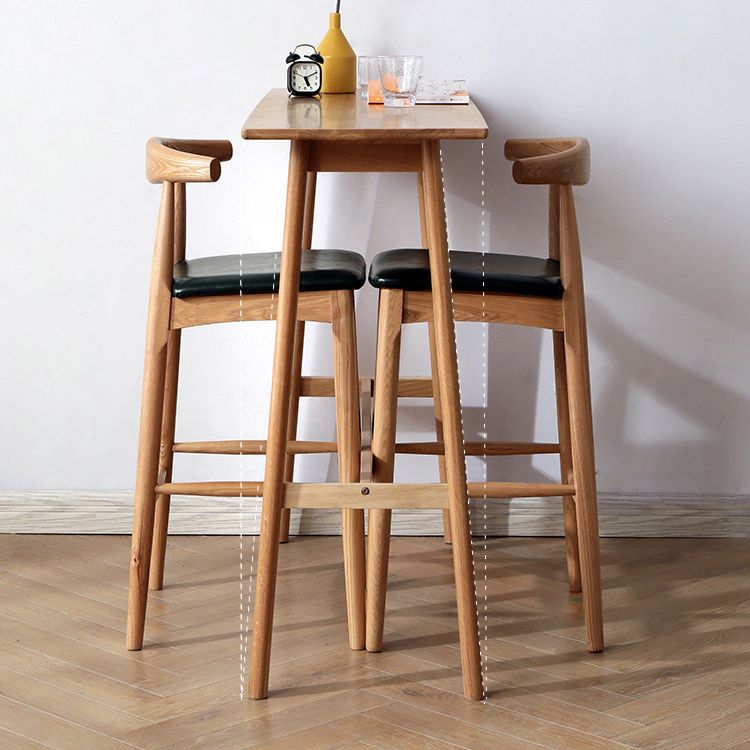 Modern 4 Legs Bistro Bar Table Solid Wood Bar Table for Living Room