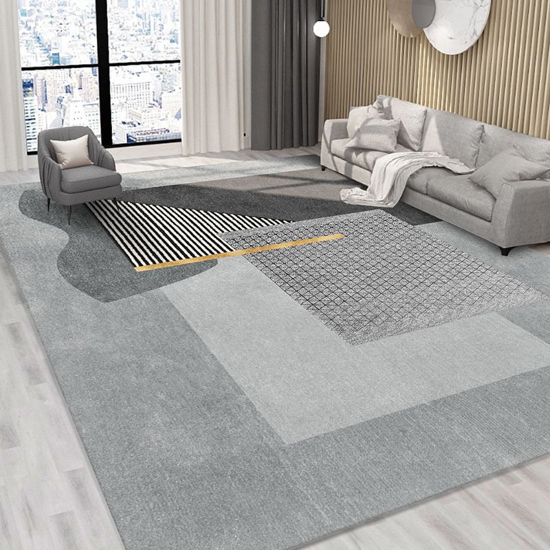 Minimalist Graphic Print Rug Polyester Indoor Rug Stain Resistant Area Carpet for Home Decoration