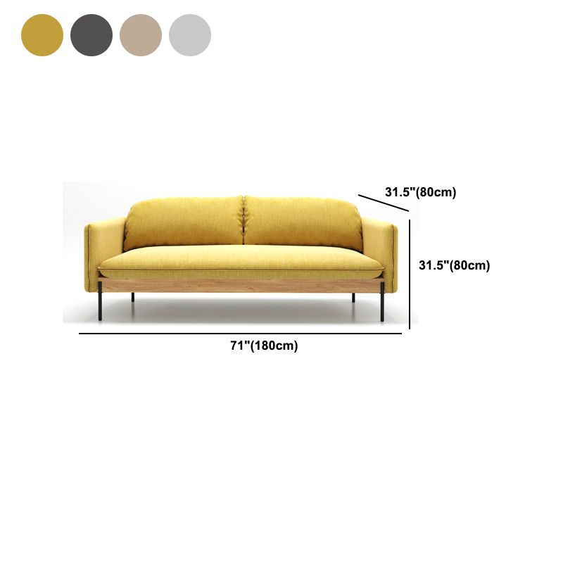 31.5" H Contemporary Solid Color Linen Square Arm Sofa for Living Room