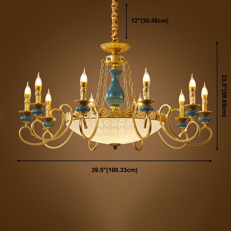 Traditional Style Suspension Pendant Light Candlestick Shaped Chandelier for Living Room