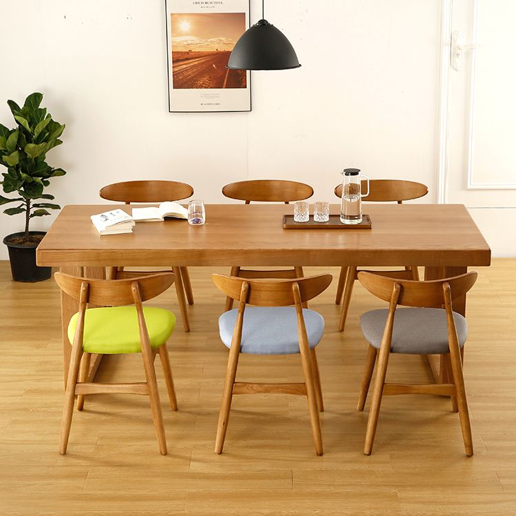 Rectangle Sled Base Dining Site Table Solid Wood Dining Room Collection for Indoor