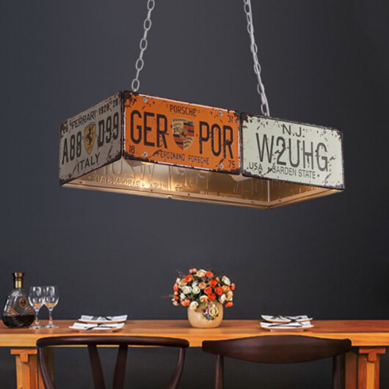 Geometric Chandelier Light Fixture Retro Industrial Style Metal Pendant Lighting for Bar