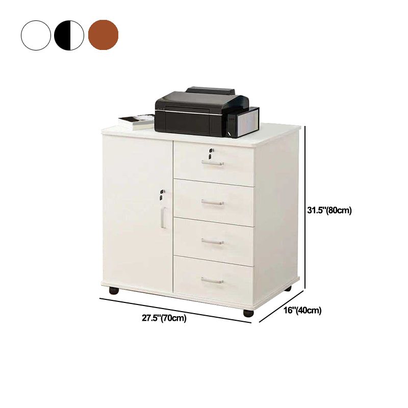 Modern Wooden Accent Cabinet with 1 Door Side Cabinet with Drawers