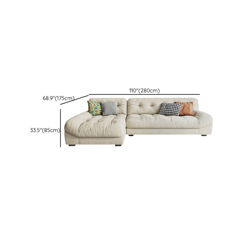 Scandinavian 33.85 " H Armless Tufted Sofa & Chaise for Living Room