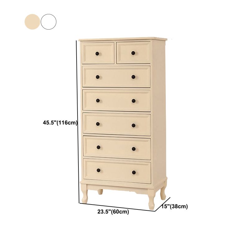 White Modern Side Cabinet Rectangle Wood Knobs Cabinet with Drawer