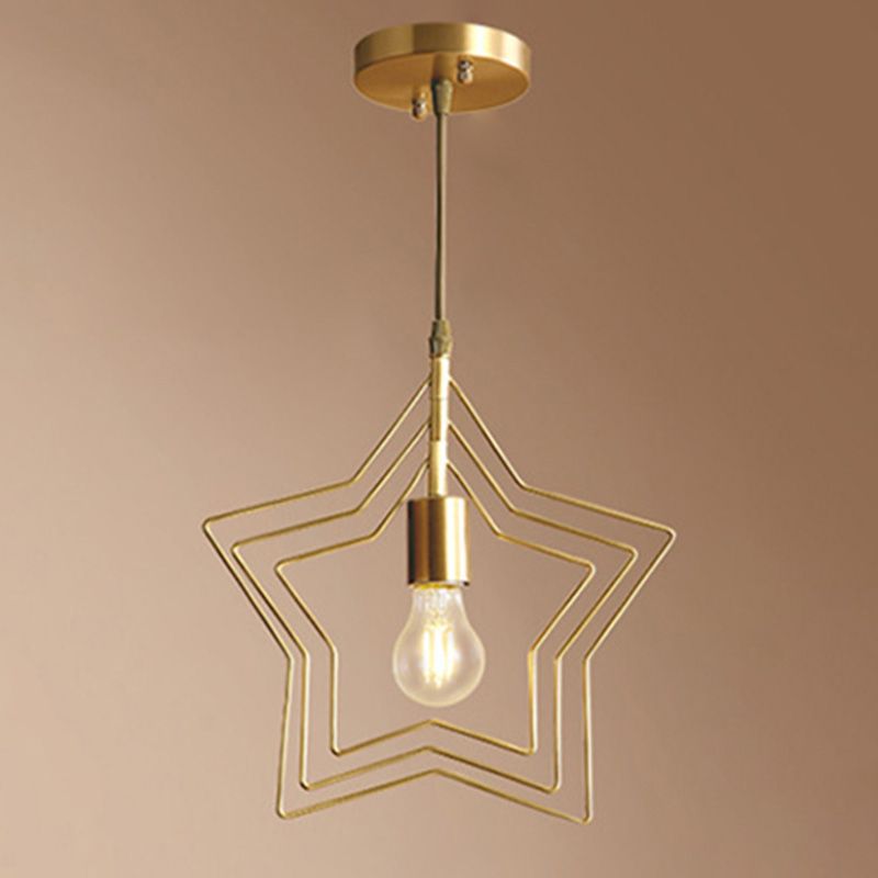 Pendre de style postmoderne en métal Forme d'étoile étoile Lumière pour café