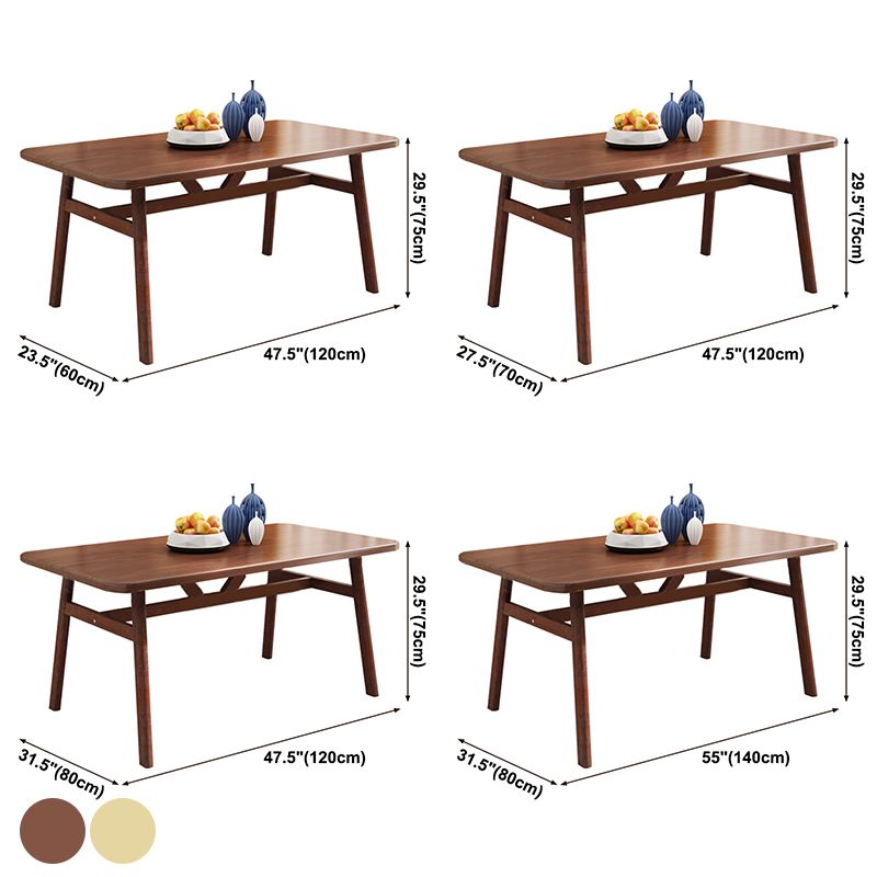Contemporary Style Home Dining Table Rectangle Shape Dining Table with 4 Legs Base