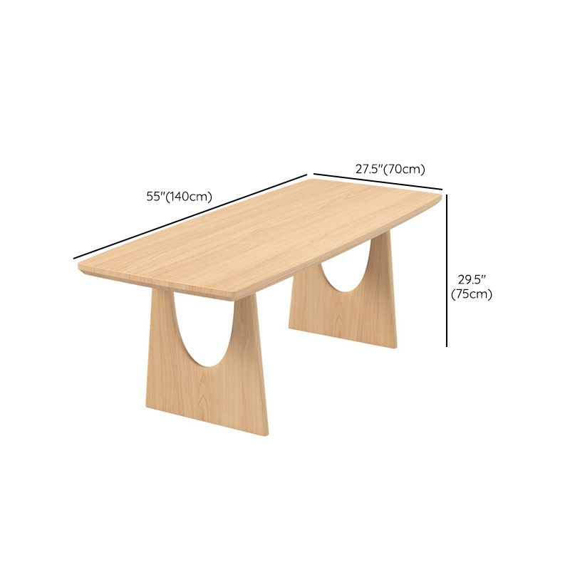 Contemporary Solid Wood Top Dining Table Light Wood Finish Dinette Table