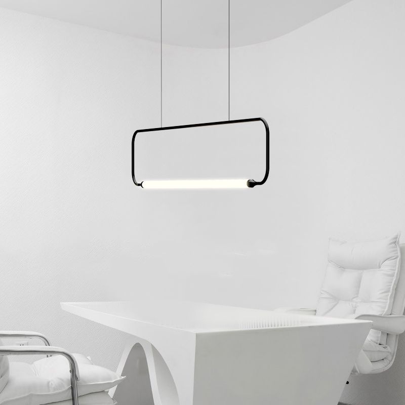 Moderner Stil Rechteck hängen Anhänger Leuchtmetall 1 Licht Anhängerleuchte