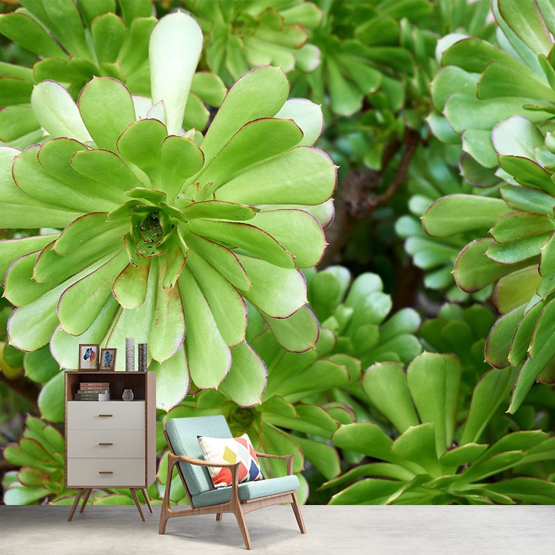 Green Plant Mural Decal Customized Modern Wall Covering for Sleeping Room