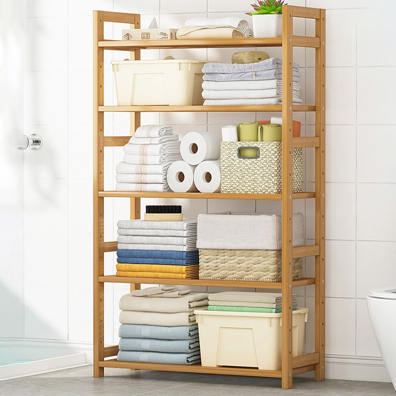 Etagere Contemporary Bookshelf Vertical Open Bamboo Shelf Bookcase for Home